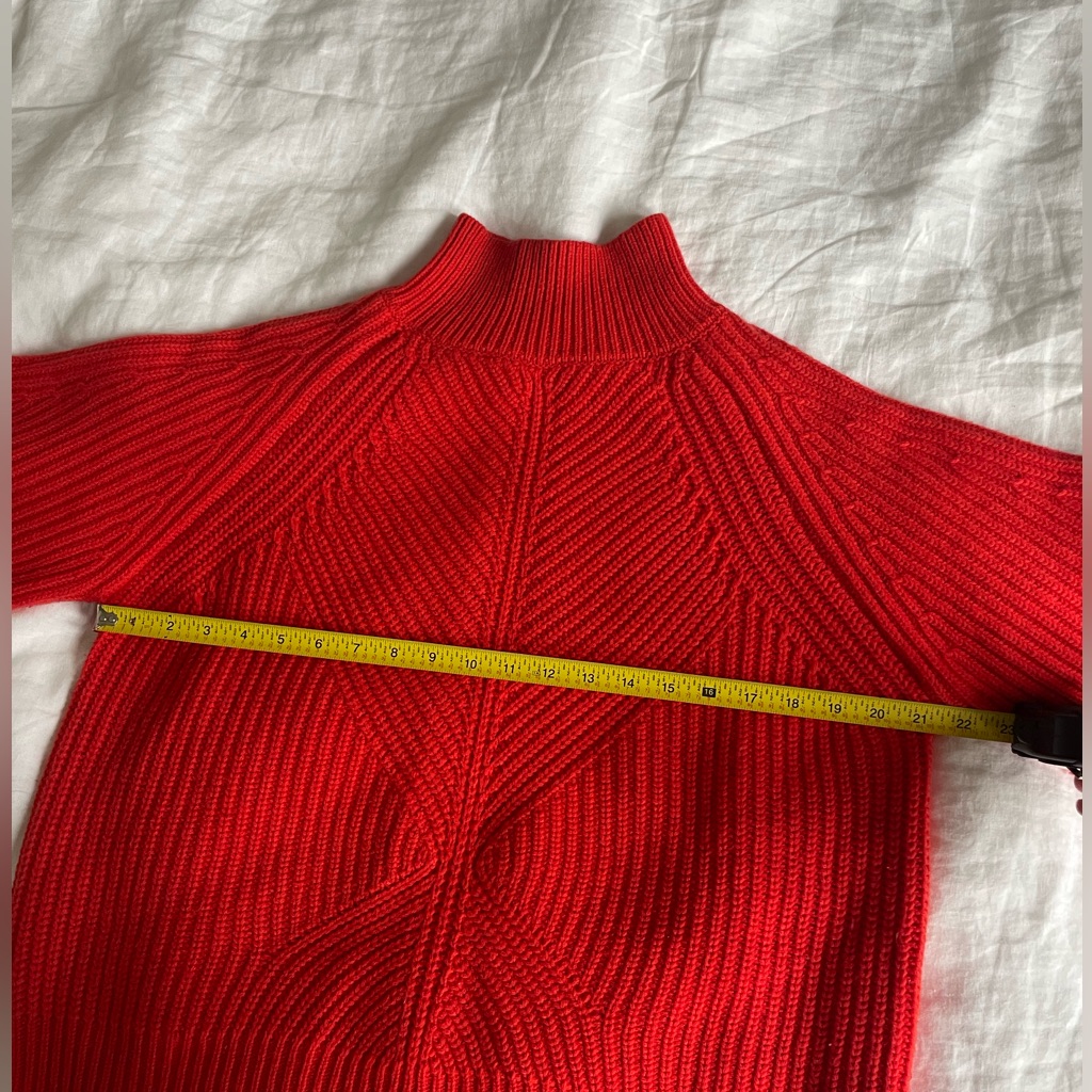 Pearl By Lela Rose Orange Cable Knit Sweater